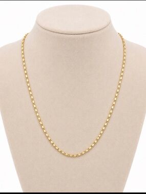 14K Gold Filled 22 Inch Mirror Bar Link Chain Necklace Bold Layering